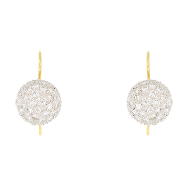 Bicolor Ohrhaken mit 14 Diamanten ca. 0,28 ct. und 61 Brillanten ca. 2,44 ct. aus 750 Gold