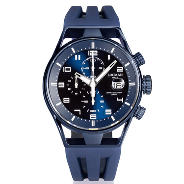 Locman Italy Montecristo Chronograph Herrenuhr Quarz Titan / Stahl 0542B02S-BLBLWHSB