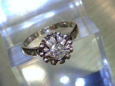 eleganter Ring mit Brillant ca. 0,40 ct. 585 WG # 55