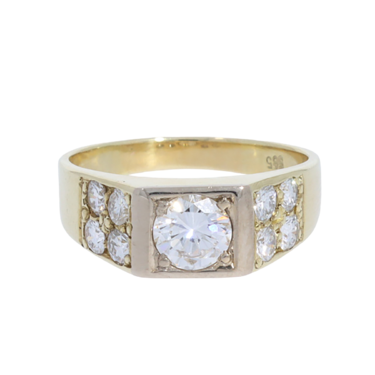 Eleganter Ring mit 9 Brillanten ca. 1,37 ct. aus 585 Gelbgold # 55