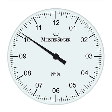 MeisterSinger No. 01 Einzeiger Tischuhr wei WU18