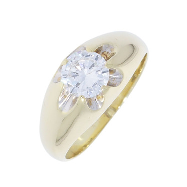 eleganter Solitr-Ring mit Brillant ca. 1,15 ct 585 Gelbgold # 60