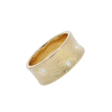 Bandring mit 3 Brillanten ca. 0,09 ct. aus 750 Gelbgold # 69