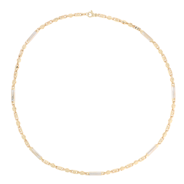 Bicolor Fantasiekette ca. 4,6 mm aus 585 Gold 66 cm