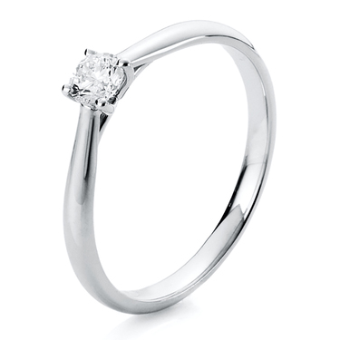 Solitär - Ring mit Brillant 0,25 ct. aus 585 Weißgold # 54 mit Diamant - Zertifikat