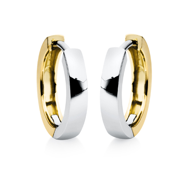 Bicolor Creolen aus 750 Gold mit Zertifikat