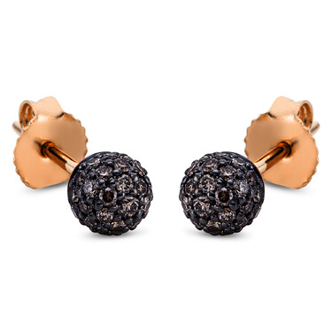 Ohrstecker mit 62 braunen Brillanten 0,42 ct. aus 750 Rotgold mit Zertifikat