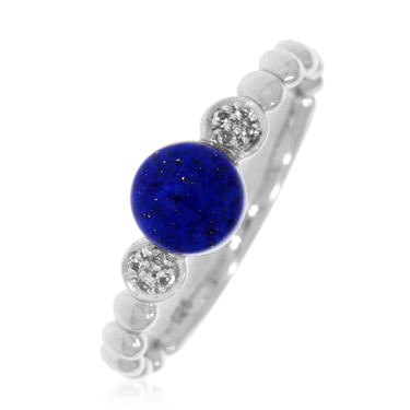 XEN Ring mit Lapis und Weitopase ca. 1,05 ct. rhodiniert 54 / 17,2 mm