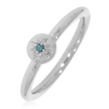 XEN Ring mit Blautopas ca. 0,02 ct. rhodiniert 54 / 17,2 mm