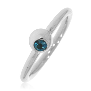 XEN Ring mit 3 mm Blautopas ca. 0,12 ct. rhodiniert 54 / 17,2 mm