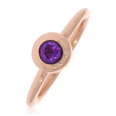 XEN Ring mit 4 mm Amethyst ca. 0,25 ct. rosvergoldet 56 / 17,8 mm