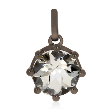 XEN Anhnger mit 10 mm Bergkristall ca. 3,6 ct. Black Rhodium