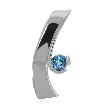 XEN Anhnger mit 5 mm Swiss Blue Topas ca. 0,54 ct. rhodiniert