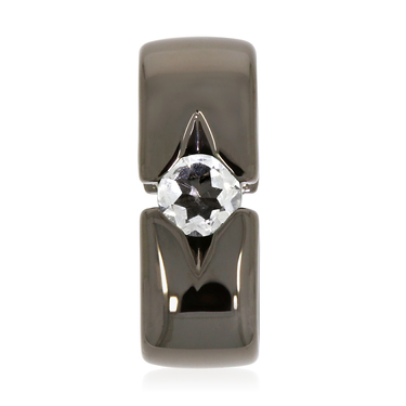 XEN Anhnger mit 5 mm Bergkristall ca. 0,5 ct. Black Rhodium