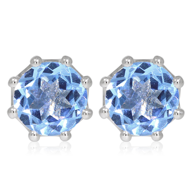 XEN Ohrstecker mit Blue HT-Quarz ca. 3,78 ct. rhodiniert