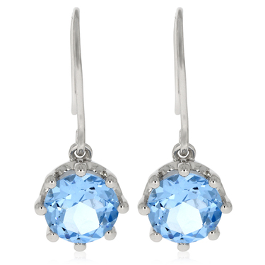 XEN Ohrhnger mit Blue HT-Quarz ca. 3,78 ct. rhodiniert