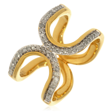 XEN Ring mit 54 weien Diamanten ca. 0,26 ct. gelbvergoldet 56 / 17,8 mm