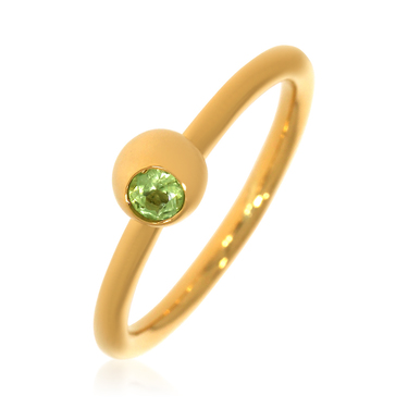 XEN Ring mit 3 mm Peridot ca. 0,12 ct. gelbvergoldet 54 / 17,2 mm