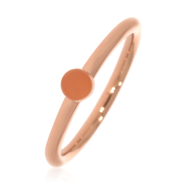 XEN Ring mit 4 mm Peach Mondstein ca. 0,30 ct. rosvergoldet 54 / 17,2 mm