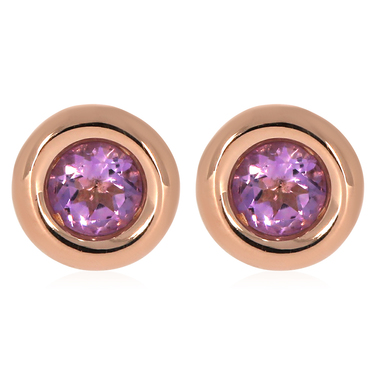 XEN Ohrstecker mit Pink Amethyst ca. 0,60 ct. rosvergoldet