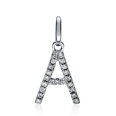 Buchstabenanhnger A mit 21 Brillanten 0,05 ct. aus 750 Weigold