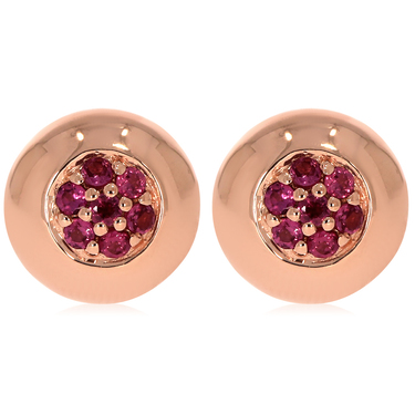 XEN Ohrstecker mit Rhodolith ca. 0,31 ct. rosvergoldet