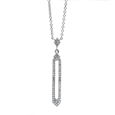 Collier mit 62 Brillanten 0,15 ct. aus 585 Weigold ca. 45,5 cm mit Zertifikat