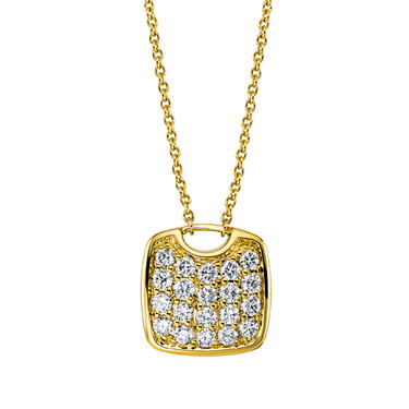 Kette und Anhnger mit 20 Brillanten 0,39 ct. aus 750 Gelbgold 42 cm mit Zertifikat