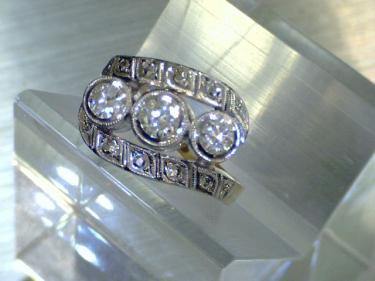 eleganter Ring mit Brillanten ca. 1,5 ct. 585 Gelbgold/Weißgold # 50