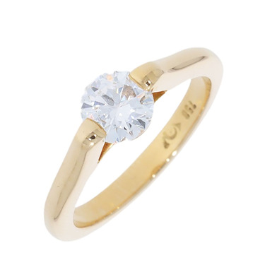 Solitr - Ring mit Brillant ca. 1,12 ct. mit Zertifikat von HRD 750 Gelbgold # 58
