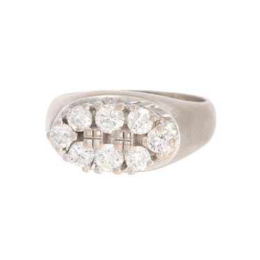 Ring mit 8 Brillanten ca. 0,94 ct. aus 585 Weißgold # 55