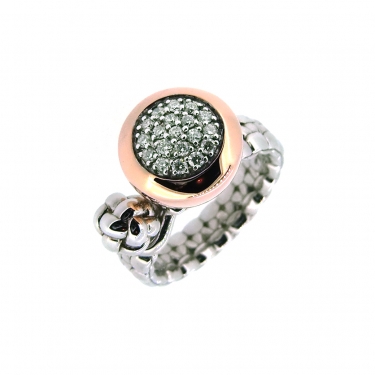 Tirisi Ring mit Diamanten ca. 0,24 ct. 750 RG / 925 AG #55