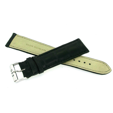 Eberhard & Co. Serie Tazio Nuvolari Uhrenarmband Leder schwarz mit schwarzer Naht 22 mm
