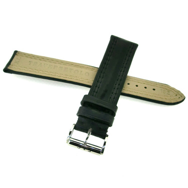Eberhard & Co. Serie Traversetolo Uhrenarmband Leder schwarz mit schwarzer Naht 22 mm