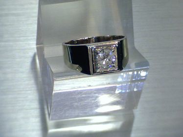 Herren-Ring mit Brillant ca. 0,70 ct. 585 Weigold Gre 58
