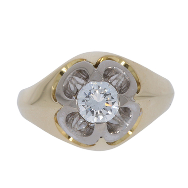 Ring mit Brillant ca. 0,71 ct. aus 585 Gelbgold / Weißgold # 59