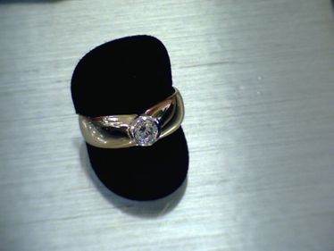 massiver Ring mit Brillant ca. 0,50 ct. 585 Rosegold/Weigold # 60