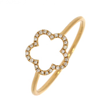 Ring mit 30 Brillanten ca. 0,06 ct. 750 Gelbgold # 53
