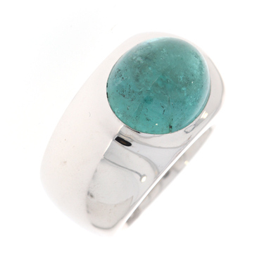 Massiver Ring mit Turmalin ca. 11,80 ct. aus 750 Weigold # 54