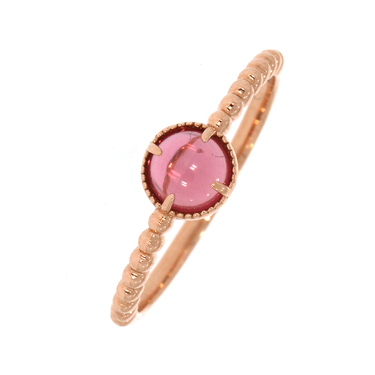 Ring mit Quarz, pink 0,60 ct. 585 Rosegold # 53