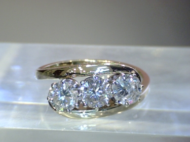 eleganter Ring mit Brillanten ca. 1,40 ct aus 585 Gelbgold / Weißgold # 56