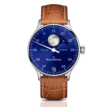 MeisterSinger Lunascope Einzeiger Herrenuhr mit Mondphase Automatik LS908