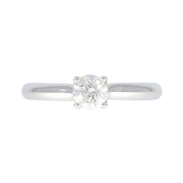 Solitärring mit Brillant 0,50 ct. aus 750 Weißgold # 54 mit Expertise