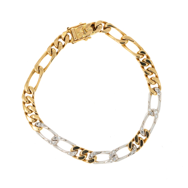 Bicolor Armband mit 24 Diamanten ca. 0,20 ct. aus 750 Gold 19 cm