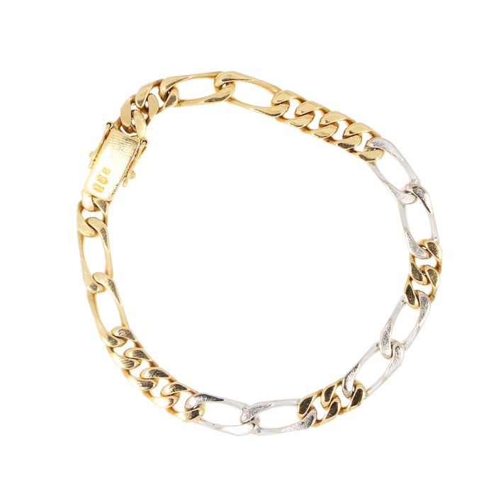 Bicolor Armband mit 24 Diamanten ca. 0,20 ct. aus 750 Gold 19 cm