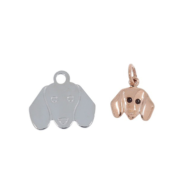 DoDo Anhnger Set Dackel aus 375 Rotgold und Edelstahl