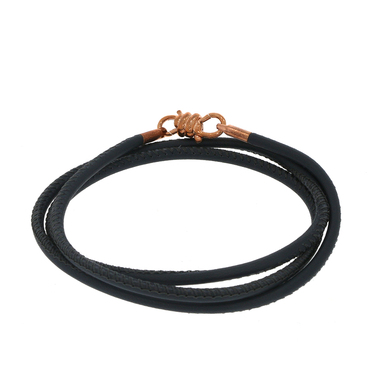DoDo Armband NODO Nappaleder grau Verschluss aus 375 Rosegold 18 cm