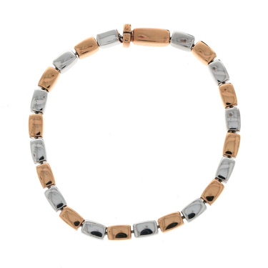 GBELIN Armband Bricks aus 750 Weigold / Rotgold 18 cm
