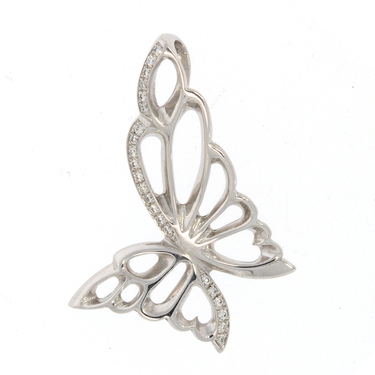 GBELIN Anhnger Schmetterling mit 22 Brillanten 0,05 ct. aus 750 Weigold