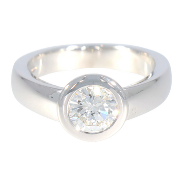 LUXORA Solitärring mit Brillant 1,00 ct. aus 750 Weißgold # 53 mit DPL Expertise
